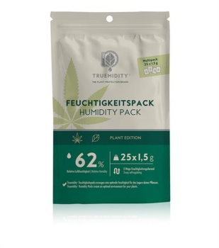 Truemidity® Plant Feuchtigkeitspacks 2-Wege Feuchtigkeitsregulator 62%, 25x 1,5g